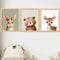 Benlarky Woodland Nursery Wall Art Decor, Set of 3 Wood Framed Animal Wall