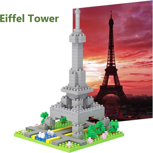 10 in 1 Mini City Architecture Building Blocks Set, 4500pcs World Famous Models DIY Gift