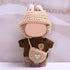 QIUTIMIY 17cm 3 Set: (LBB 16) Doll Clothes - Cute Piece Brown Sweater, Khaki Cap, Mini Bag Clothes