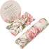 Galabloomer Newborn Receiving Blanket Headband Set, Vintage Flower Baby Flower Swaddle