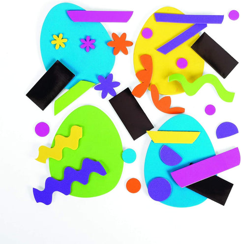 Foam Easter Egg Magnet Craft Kit, Makes 12, Fun Home Activities & Crafts for Kids