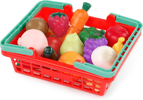 2+ Battat Play Food Toy for Kids Cooking Chef Role Play Toys Pretend Farmers Market Produce Basket Toddler Pretend