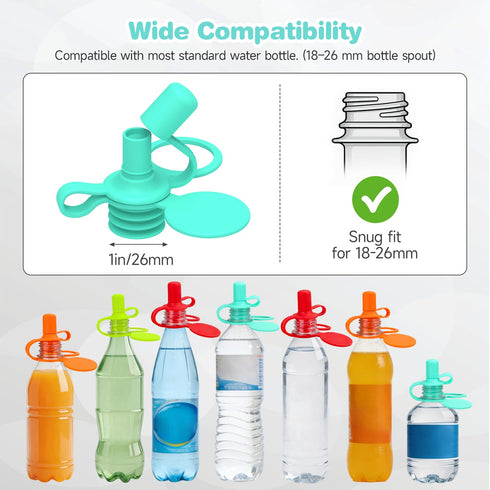 4 Pack) Morlike Living Water Bottle Spout Adapter, Silicone Baby Water Bottle Adapter for Toddlers, Protects Kids Mouth