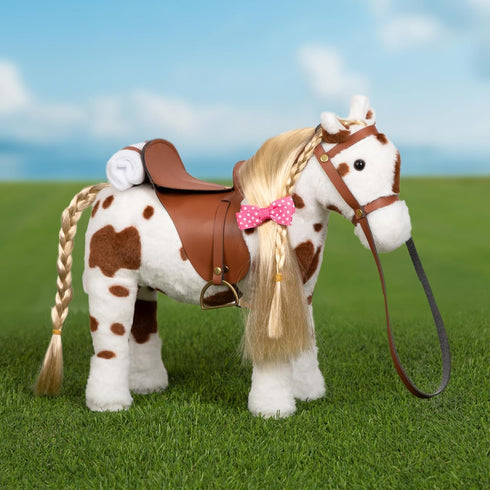 11 inches HollyHOME Appaloosa Horse Stuffed Animal Pretty Pony Plush Toy Pretend Play Horse