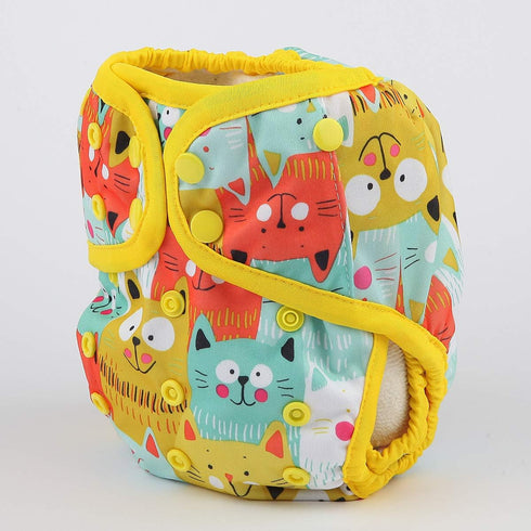 Hibaby Gusset One Size Cloth Diaper Cover Snap With Double (Cat)