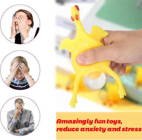16cm Funny Squishy Toys Chicken and Eggs for Stress Relief
