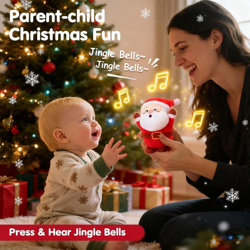 612 Set hahaland Baby Toy for Months Musical & Sensory Plush Toy with Gingerbread House, Santa, Reindeer & Rattles