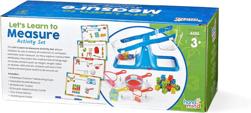 hand2mind Set, Set, Let's Learn to Measure Activity Kids Measuring Cups, Bucket Balance, MathLink Cubes and Activity