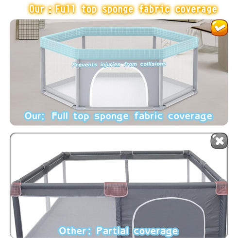 besuhot 65x65 Inch, Baby Playpen Large PlayPen for Babies and Toddlers Hexagonal Type Baby Play Yards for Toddlers