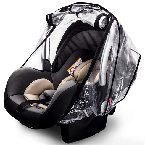 Car Seat Rain Cover - Food Grade EVA, Waterproof, Windproof Protection with Quick-Access Zipper