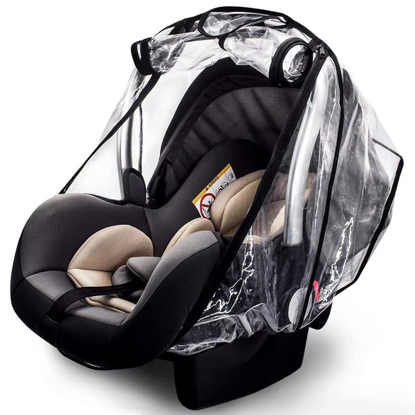 Car Seat Rain Cover - Food Grade EVA, Waterproof, Windproof Protection with Quick-Access Zipper