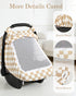 DILIMI Summer Car Seat Covers for Babies, Muslin Cotton Baby Car Seat Cover with Breathable Mesh Window, Infant Car