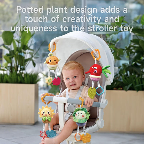 0 3 6 12 TUMAMA Baby Toys Months, Soft Hanging Stroller Toys Potted Plant Crib Car Seat Toys, Infant Newborn Crinkle