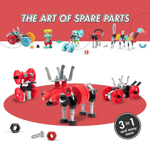 Set: 6+, Sets The Off Bits Erector Animal Mini STEM Toys for Kids Toy Building with Nuts & Bolts, STEM Building Toys
