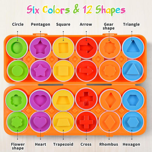 18 1, 2, 3 CPSYUB Toddler Toys, Month Toys, Christmas Eggs Gifts for Year Old Girls/Boys, Montessori Matching Eggs