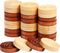 48 Pieces Wooden Checkers 1.06 Inch with Stackable Ridge in Drawstring Storage Pouch