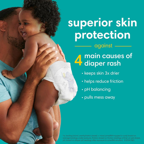 Pampers Swaddlers Diapers - Size 1, 164 Count, Ultra Soft Disposable Baby Diapers