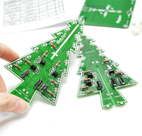 Adeept 3D Christmas Tree LED DIY Kits - 7 Color Flash RGB Circuit Electronic Assemble - STEM Project for Teens