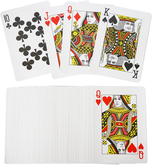 Yuanhe Jumbo Large Playing Cards - Oversized Full Deck for Casino Party Decorations, 10.5x14.5 inch