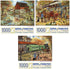 Bits and Pieces Value Set of Three Jigsaw Puzzles for Adults Vintage