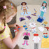 Atoylink Wooden Magnetic Dress Up Dolls for Girls, Pretend Play Set, Princess/Witch/Occupations Matching Games