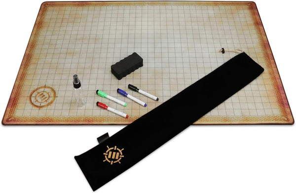 ENHANCE Deluxe RPG Grid Mat - DND Map (24x36in) with Premium Rubber,