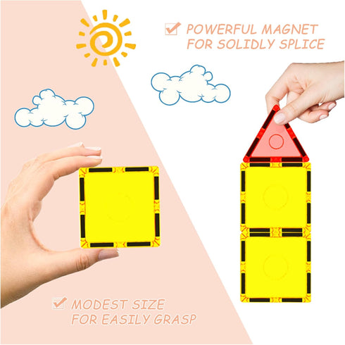 Everplay 41 pc Magnetic Tiles Starter Set Building Blocks Toys STEM Educational Learning Magnet Toy Preschool Montessori Boys & Girls Smart Unlimited Creative Kit Games Gifts for Age 3+ Kids Toddlers
