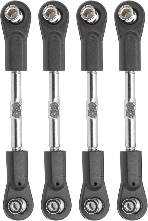 RC Steering Rod, 4Pcs Adjustable Metal Steering Linkage Rod for Remote Control Car Servo Pull Rod