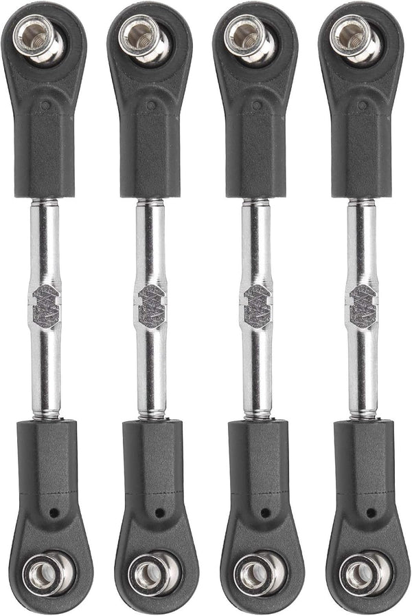 RC Steering Rod, 4Pcs Adjustable Metal Steering Linkage Rod for Remote Control Car Servo Pull Rod