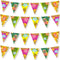 FEPITO 4 Pack Hawaiian Bunting Banner - Luau Party Tropical Decorations, Total Length 12 Meters