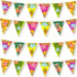 FEPITO 4 Pack Hawaiian Bunting Banner - Luau Party Tropical Decorations, Total Length 12 Meters