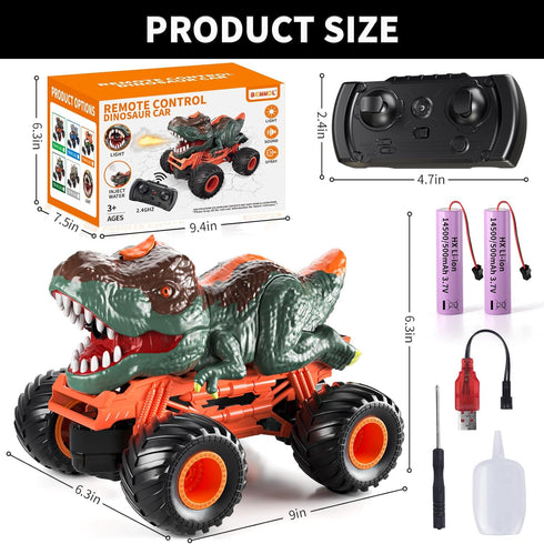 Bennol Remote Control Dinosaur Car Trucks for Kids 3-12, 2.4GHz RC Dino Car Toys for Indoor Outdoor Play