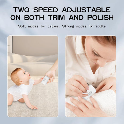 FabMay Beauty 2-in-1 Electric Nail Clipper, Cutting and Polishing Automatic Nail Clipper Two Speed for Babies, Kids