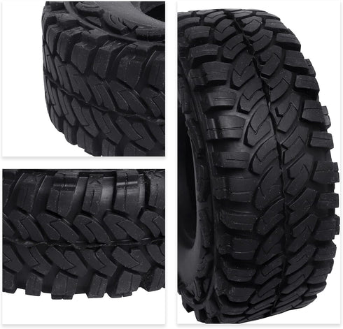 1.9 Crawler Tires with Foam Inserts for Traxxas TRX-4, Axial SCX10 II III, 1/10 RC Rock Crawler Car