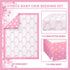 Hahafelt 3 Set Set Pcs Baby Girls Crib Bedding Coquette Pink Bow Baby Bedding for Girls Coquettish Pink Heart Bow