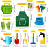 liamasum Set Kids Gardening Tools Includes Toddler Gardening Gloves, Sturdy Tote Bag, Watering Can, Shovel, Rake