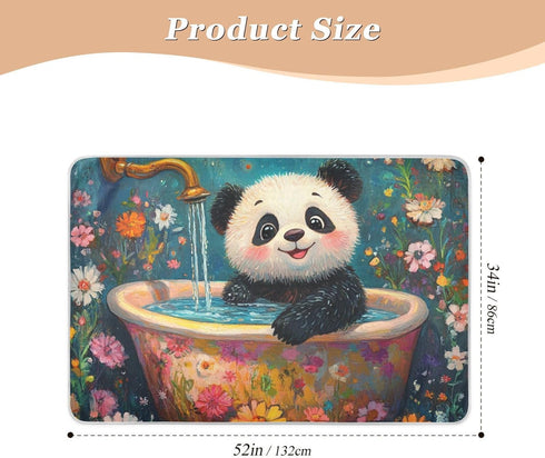 Yoogain 52" 34" Cartoon Panda Retro Bathtub Bed Underpads Waterproof Washable Potty Training Cover Breathable Pee Mats