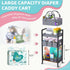 JRANBRJS 2IN1 Organizer-3 Baby Diaper Caddy Tier Rolling Storage Cart with Dividers - Bedside Diaper Caddy Cart