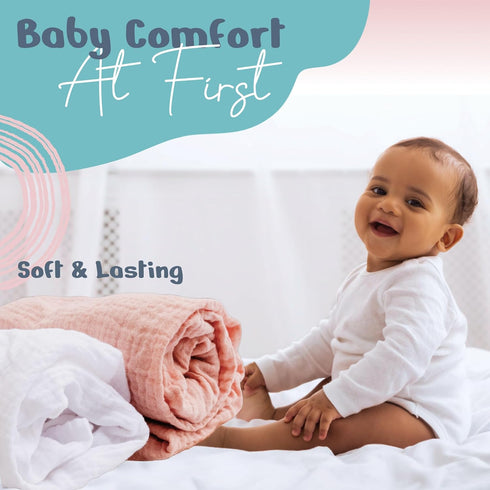 100% Muslin Changing Pad Cover Pack of 2, 32x16 Ultra Soft 120GSM Covers for Boys and Girls - Easy Wash