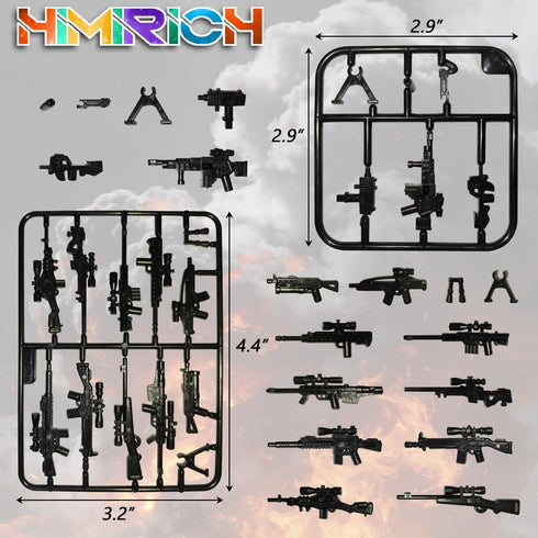 Pack, Set 80+ WW2 (11 Pack) Military Weapons Military Toy Gun for Classic Building Blocks, Pieces Army Accessory