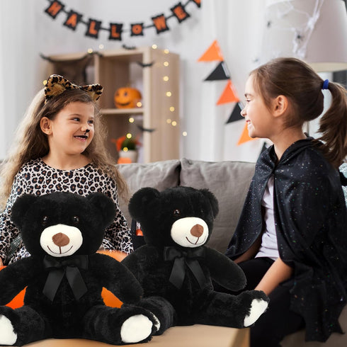 6 10 Inch Aoriher Pieces Black Bear Bulk Stuffed Animal Baby Shower Soft Cute Bear Plush Toys Sleeping and Playing Baby