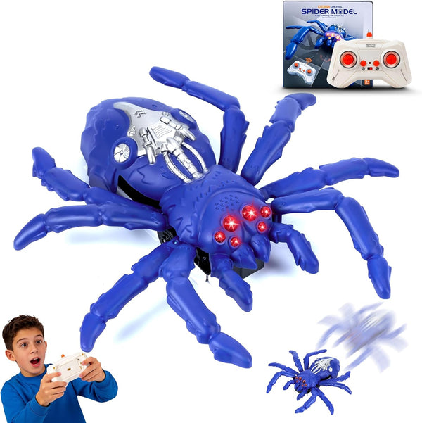 Nurcazo Wall Climbing Spider Remote Control Toy, RC Creepy Crawly Spider with LED