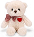 Small Teddy Bear with Heart Cute White Teddy Bear Stuffed Animal Valentine's Day Soft Stuffed Bear Plush Bear Plushie Toys Gifts for Girlfriend Boyfriend Kid