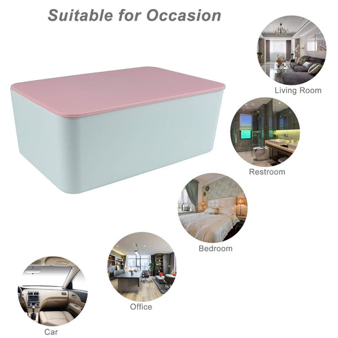 Diaper Wipes Dispenser, Tissue Storage Box Case with Lid for Home, Office, Cars - Pink