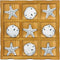 Wooden Tic Tac Toe Game with Sand Dollars and Starfish - Beach Decor Board Game for Family Gatherings, 9 x 9 inch, 14+