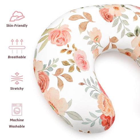 Nursing Pillow Cover, Breastfeeding Pillow Covers for Baby Girls Boys, Soft Stretchy Nursing Pillowcase for Infant