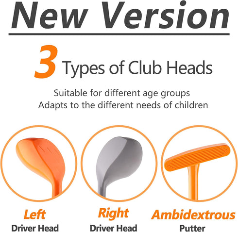 Set 3-5, 4 6 7 8 iPlay, iLearn Kids Golf Toys W/Left & Right Club Head, Boys Outdoor Sport Toy Age Toddler Indoor Golf
