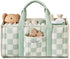 Blissful Diary Checkered Diaper Caddy Organizer, Stylish Nursery Storage Basket, Gift for