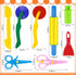 12 Set Clay and Dough Tools Pcs Basic Dough Tools for Kids with Extruders, Rolling Pin, Cutters,Plastic Hand Scraper