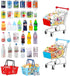 kapeiluo 135Pcs Mini Shopping Cart Basket Miniature Food Drink Toy Supermarket Metal Handcart